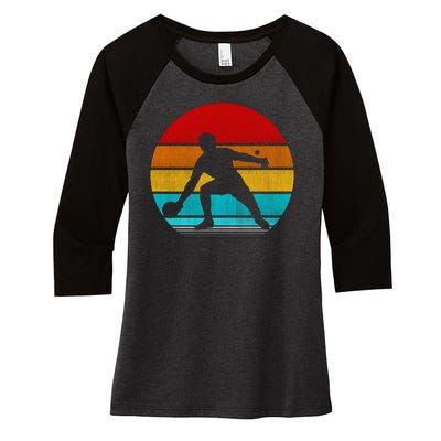 Retro Vintage Ping Pong Women's Tri-Blend 3/4-Sleeve Raglan Shirt