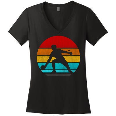 Retro Vintage Ping Pong Women's V-Neck T-Shirt