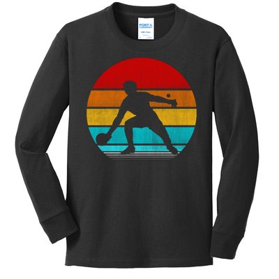 Retro Vintage Ping Pong Kids Long Sleeve Shirt