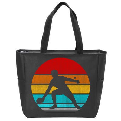 Retro Vintage Ping Pong Zip Tote Bag