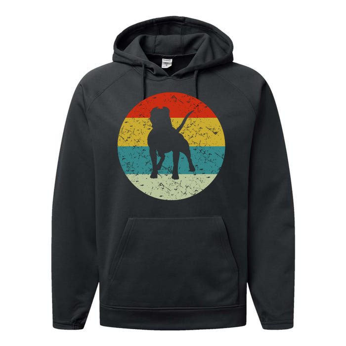 Retro Vintage Pitbull Performance Fleece Hoodie