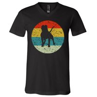 Retro Vintage Pitbull V-Neck T-Shirt