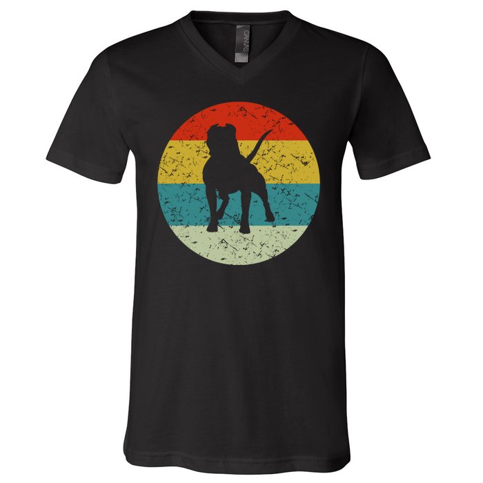 Retro Vintage Pitbull V-Neck T-Shirt