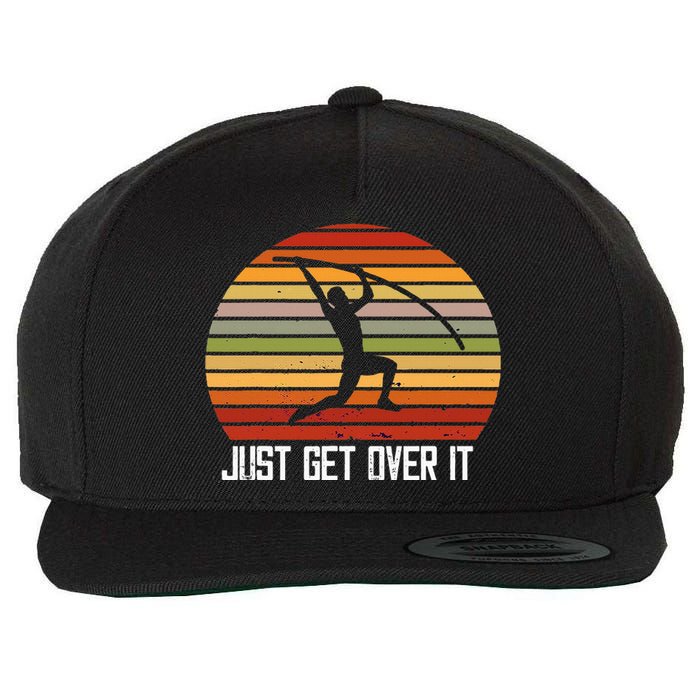 Retro Vintage Pole Vaulting Just Get Over It Pole Vault Wool Snapback Cap