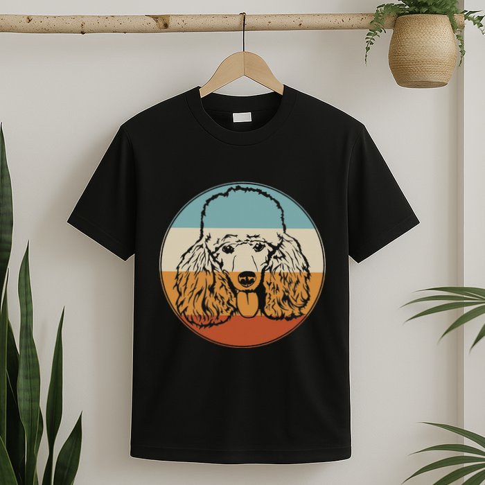 Retro Vintage Poodle Design for Puppy Lover Dog Rescue T-Shirt