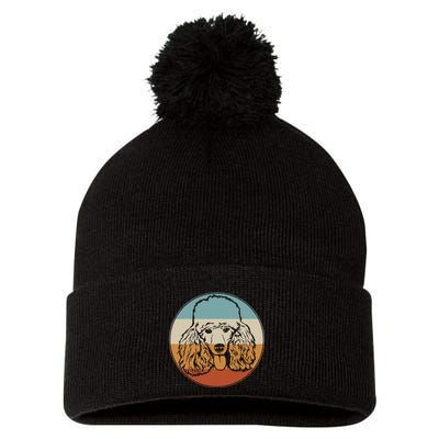 Retro Vintage Poodle Design for Puppy Lover Dog Rescue Pom Pom 12in Knit Beanie