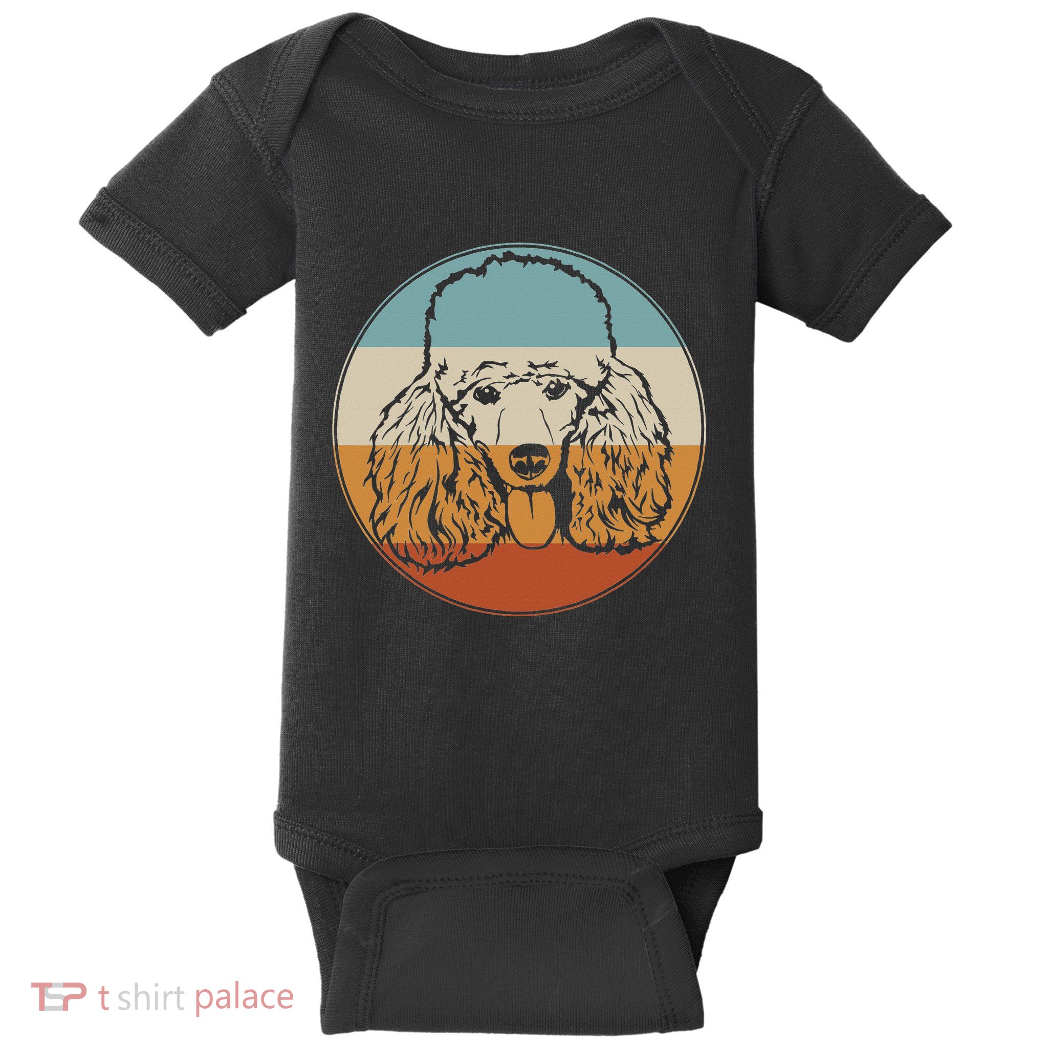 Retro Vintage Poodle Design for Puppy Lover Dog Rescue Baby Bodysuit