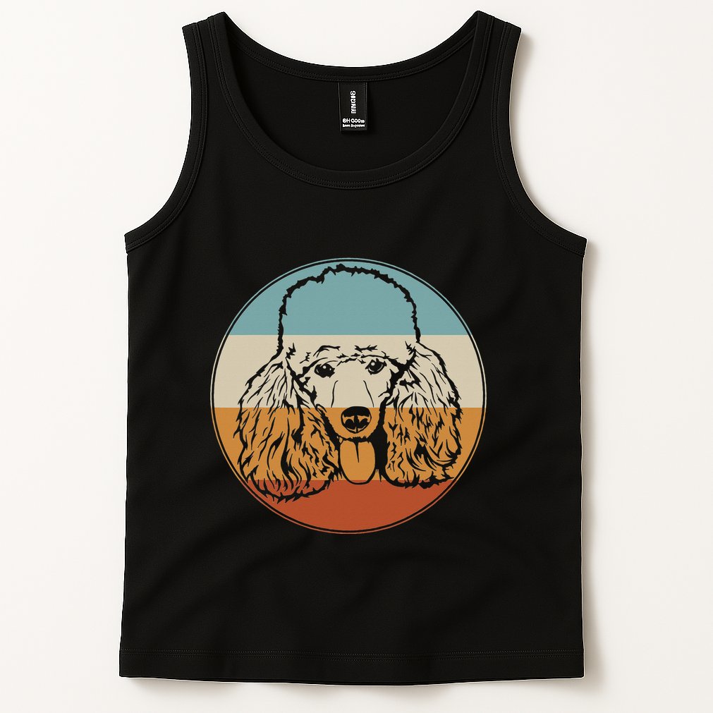 Retro Vintage Poodle Design for Puppy Lover Dog Rescue Tank Top
