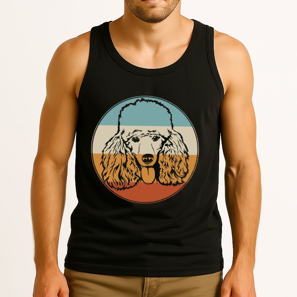 Retro Vintage Poodle Design for Puppy Lover Dog Rescue Tank Top