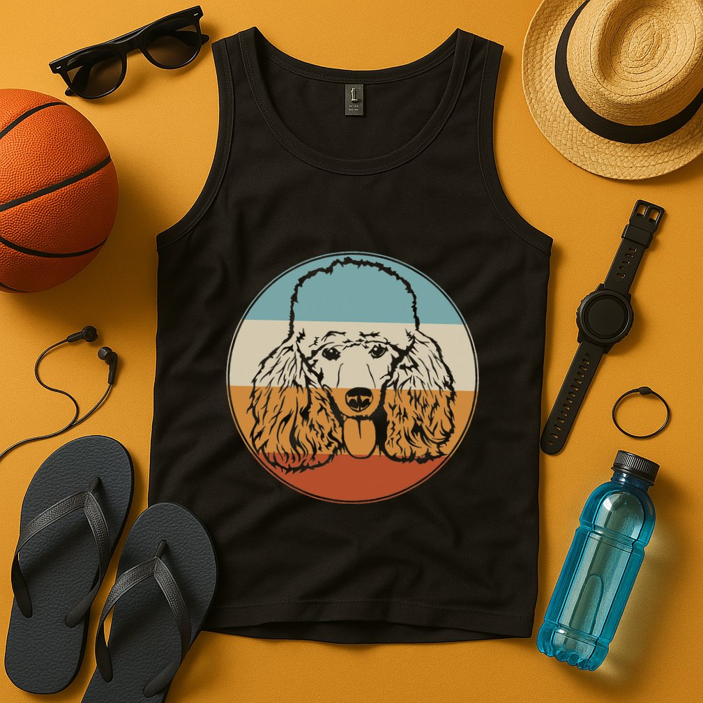 Retro Vintage Poodle Design for Puppy Lover Dog Rescue Tank Top
