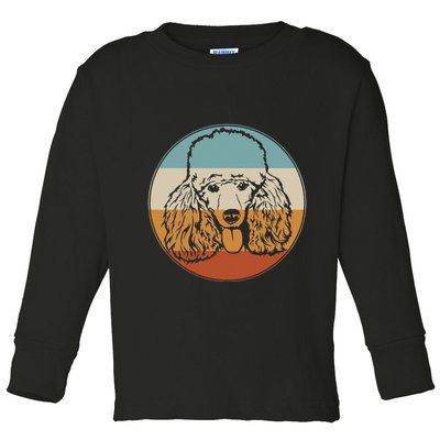 Retro Vintage Poodle Design for Puppy Lover Dog Rescue Toddler Long Sleeve Shirt