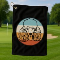 Retro Vintage Poodle Design for Puppy Lover Dog Rescue Golf Towel