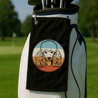 Retro Vintage Poodle Design for Puppy Lover Dog Rescue Golf Towel