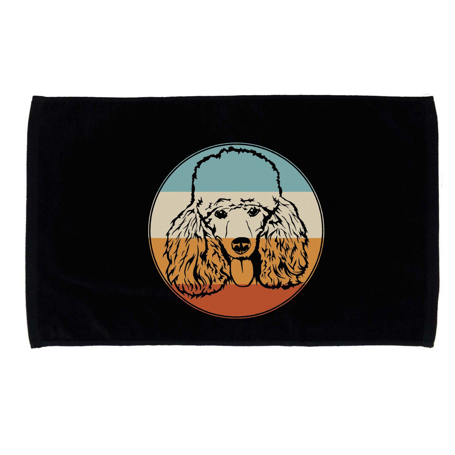 Retro Vintage Poodle Design for Puppy Lover Dog Rescue Microfiber Hand Towel
