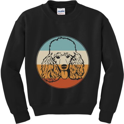 Retro Vintage Poodle Design for Puppy Lover Dog Rescue Kids Sweatshirt