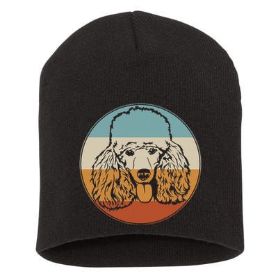 Retro Vintage Poodle Design for Puppy Lover Dog Rescue Short Acrylic Beanie