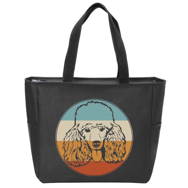 Retro Vintage Poodle Design for Puppy Lover Dog Rescue Zip Tote Bag