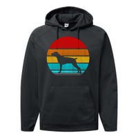 Retro Vintage Pointer Performance Fleece Hoodie