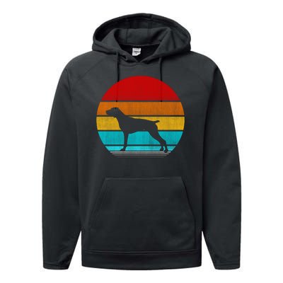 Retro Vintage Pointer Performance Fleece Hoodie