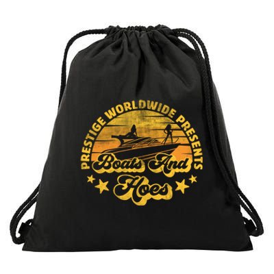 Retro Vintage Prestige Worldwide Boats And Hoes Drawstring Bag