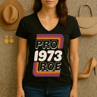 Retro VIntage Pro Roe 1973 Women's V-Neck T-Shirt