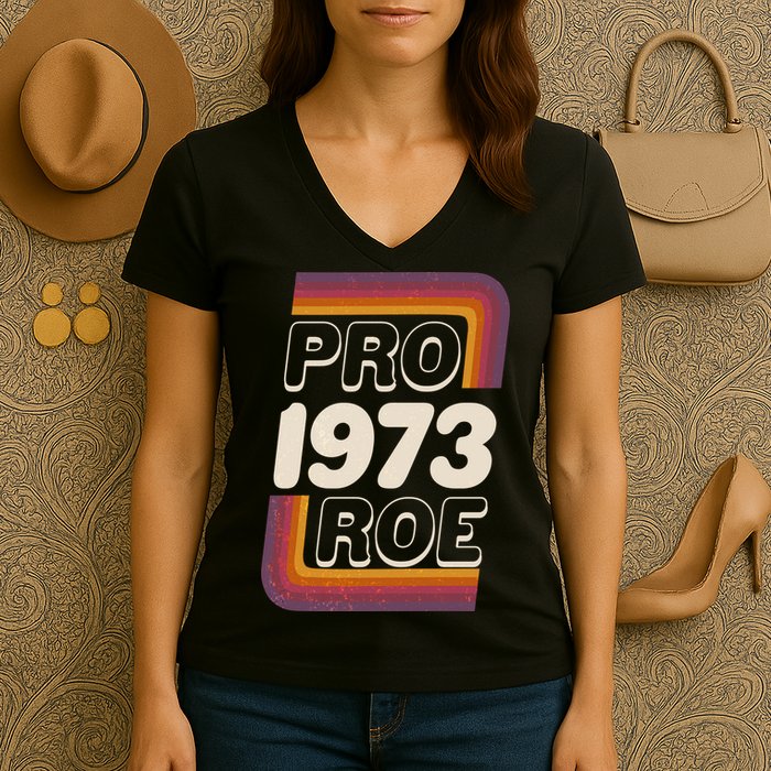 Retro VIntage Pro Roe 1973 Women's V-Neck T-Shirt