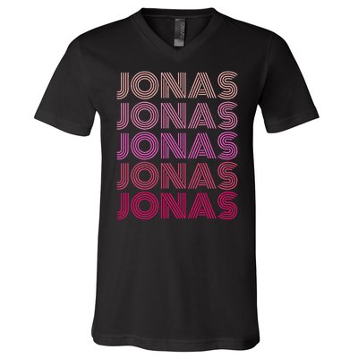 Retro Vintage Pink Jonas V-Neck T-Shirt