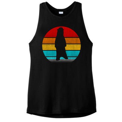 Retro Vintage Polar Bear Ladies PosiCharge Tri-Blend Wicking Tank