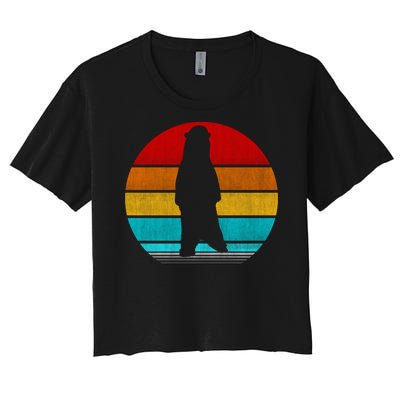 Retro Vintage Polar Bear Women's Crop Top Tee