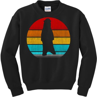 Retro Vintage Polar Bear Kids Sweatshirt