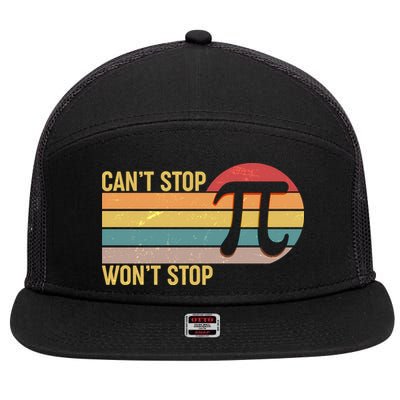 Retro Vintage Pi Day 314 Can't Stop Won't Stop 7 Panel Mesh Trucker Snapback Hat
