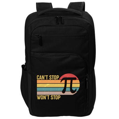 Retro Vintage Pi Day 314 Can't Stop Won't Stop Impact Tech Backpack