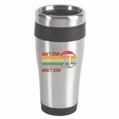 Retro Vintage Pi Day 314 Can't Stop Won't Stop 16oz Travel Tumbler