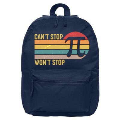 Retro Vintage Pi Day 314 Can't Stop Won't Stop 16 in Basic Backpack