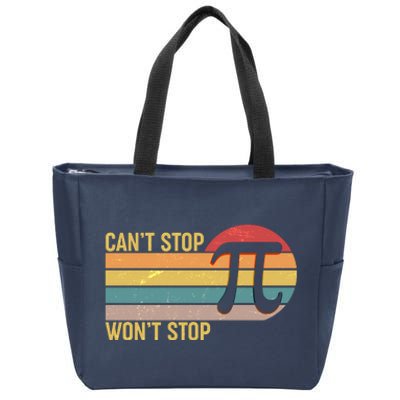 Retro Vintage Pi Day 314 Can't Stop Won't Stop Zip Tote Bag