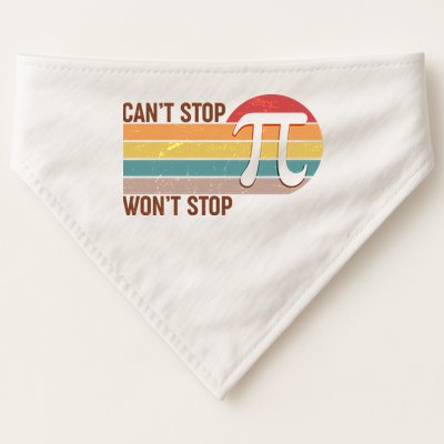 Retro Vintage Pi Day 314 Can't Stop Won't Stop USA-Made Doggie Bandana