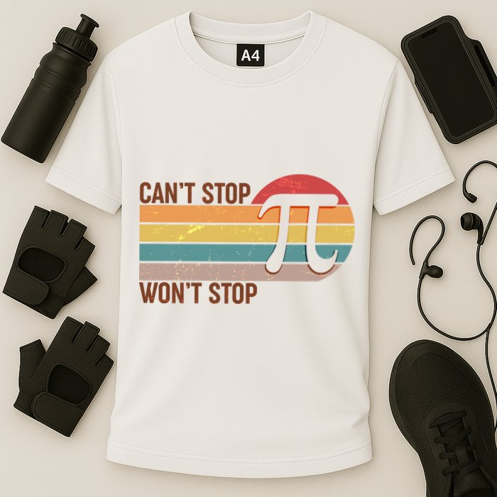 Retro Vintage Pi Day 314 Can't Stop Won't Stop Performance Shirt