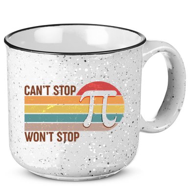 Retro Vintage Pi Day 314 Can't Stop Won't Stop 15oz Campfire Ceramic Mug