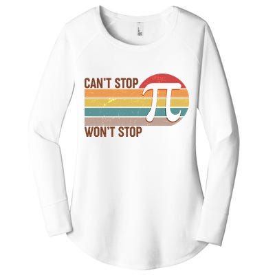 Retro Vintage Pi Day 314 Can't Stop Won't Stop Women's Perfect Tri Tunic Long Sleeve Shirt