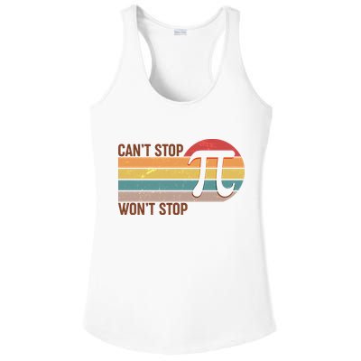 Retro Vintage Pi Day 314 Can't Stop Won't Stop Ladies PosiCharge Competitor Racerback Tank