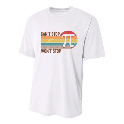 Retro Vintage Pi Day 314 Can't Stop Won't Stop Youth Performance Sprint T-Shirt