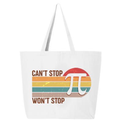 Retro Vintage Pi Day 314 Can't Stop Won't Stop 25L Jumbo Tote