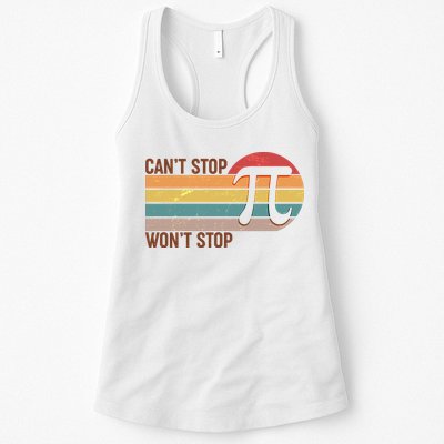 Retro Vintage Pi Day 314 Can't Stop Won't Stop Womens Tank Top
