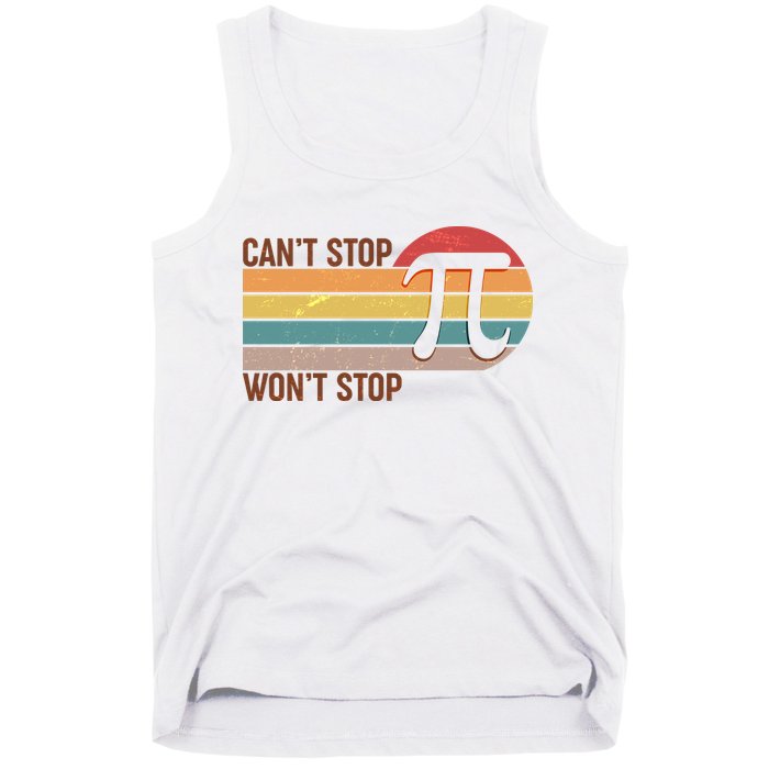Retro Vintage Pi Day 314 Can't Stop Won't Stop Tank Top