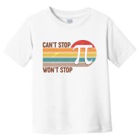 Retro Vintage Pi Day 314 Can't Stop Won't Stop Toddler T-Shirt