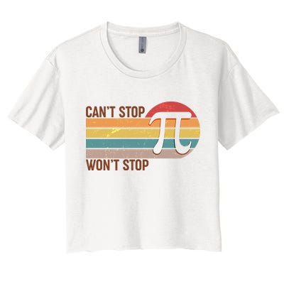 Retro Vintage Pi Day 314 Can't Stop Won't Stop Crop Top