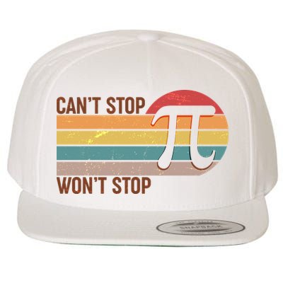 Retro Vintage Pi Day 314 Can't Stop Won't Stop Wool Snapback Cap