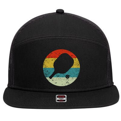 Retro Vintage Pickleball 7 Panel Mesh Trucker Snapback Hat