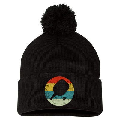 Retro Vintage Pickleball Pom Pom 12in Knit Beanie