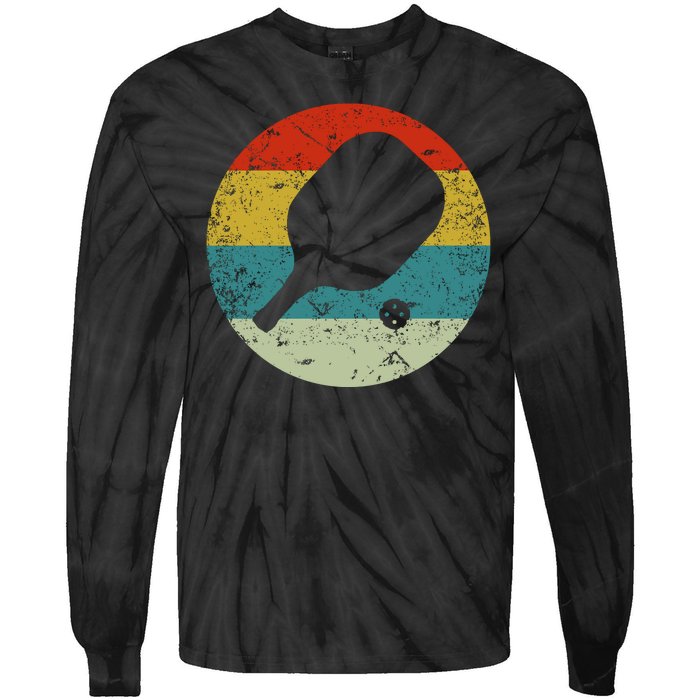 Retro Vintage Pickleball Tie-Dye Long Sleeve Shirt